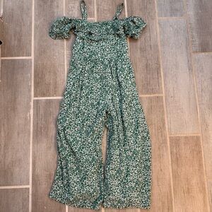 Abercrombie Kids Green and White Jumpsuit